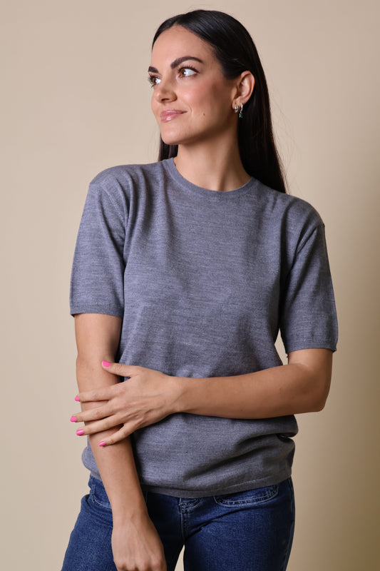 Spinel Tee Yarnsmith Grey Marle